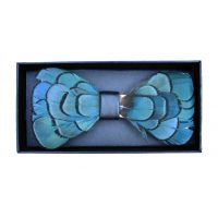 Drevený motýlik - Elegantný s perím design 1