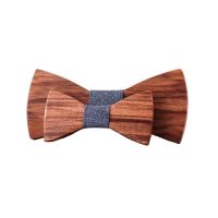Set dvoch drevených motýlikov pre dospelého a dieťa - Tmavo sivý, denim