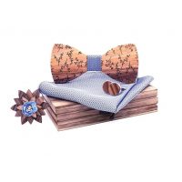 Drevený motýlik pre dospelého - Vetvičky, strieborný