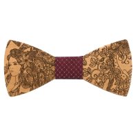 Drevený motýlik - Indiánka, fialový stred