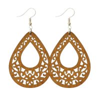 Drevené náušnice - Drevená krajka