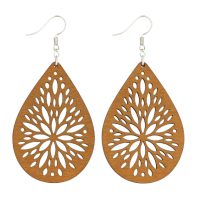 Drevené náušnice - Kvetinové kvapky