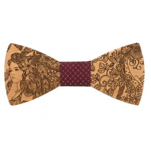 Foto - Drevený motýlik - Indiánka, fialový stred