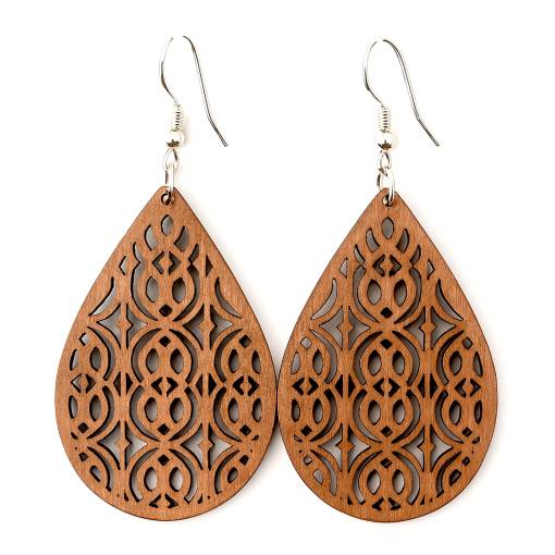 Foto - Drevené náušnice - Boho