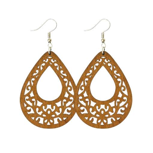 Foto - Drevené náušnice - Drevená krajka