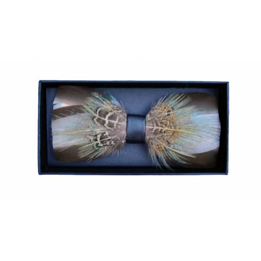 Foto - Drevený motýlik - Elegantný s perím design 9